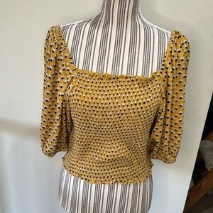 Yellow Polka Dot Women's Top